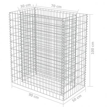  Gabionen-Hochbeet Verzinkter Stahl 90×50×100 cm