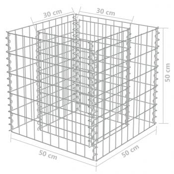  Gabionen-Hochbeet Verzinkter Stahl 50×50×50 cm