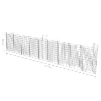 Gabionenwand Verzinkter Stahl 630×30×100 cm