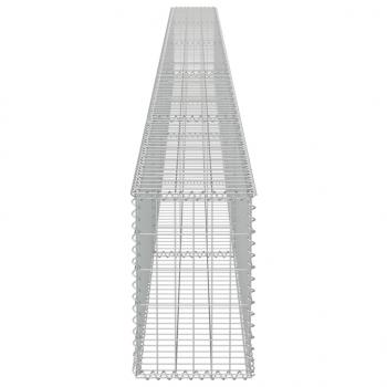 Gabionenwand mit Abdeckung Verzinkter Stahl 600×30×50 cm