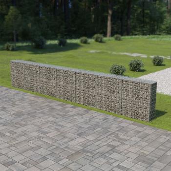 ARDEBO.de - Gabionenwand mit Abdeckung Verzinkter Stahl 600×30×100 cm