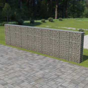 ARDEBO.de - Gabionenwand mit Abdeckung Verzinkter Stahl 600×30×150 cm