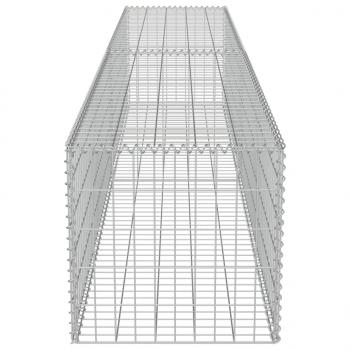 Gabionenwand mit Abdeckung 300×50×50 cm Verzinkter Stahl