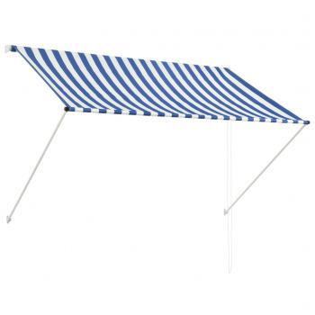 Einziehbare Markise 200×150 cm Blau und Weiß