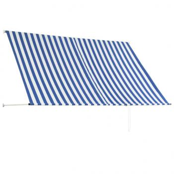 Einziehbare Markise 250×150 cm Blau und Weiß