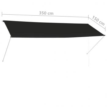 Einziehbare Markise 350×150 cm Anthrazit