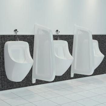 ARDEBO.de - Urinal Trennwand Wandmontage Keramik Weiß