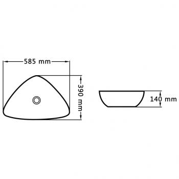 Waschbecken 58,5 x 39 x 14 cm Keramik Schwarz