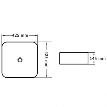 Waschbecken 42,5 x 42,5 x 14,5 cm Keramik Schwarz