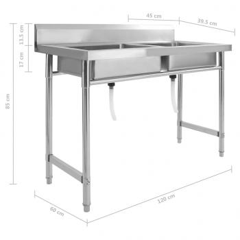 Küchenspüle Doppelbecken Edelstahl