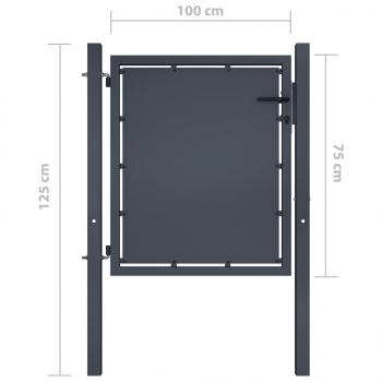 Gartentor Stahl 100 x 75 cm Anthrazit