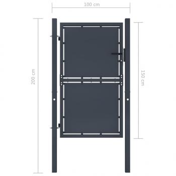 Gartentor Stahl 100 x 150 cm Anthrazit