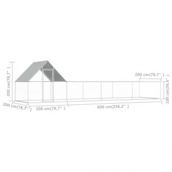 Hühnerstall 8x2x2 m Verzinkter Stahl