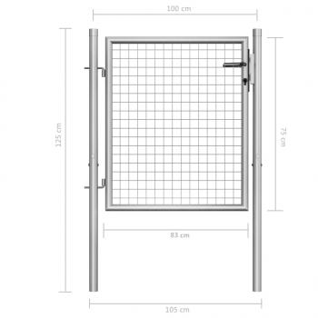 Gartentor Verzinkter Stahl 105x125 cm Silbern