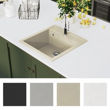 ARDEBO.de - Granitspüle Einzelbecken Beige