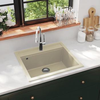 ARDEBO.de - Granitspüle Einzelbecken Beige