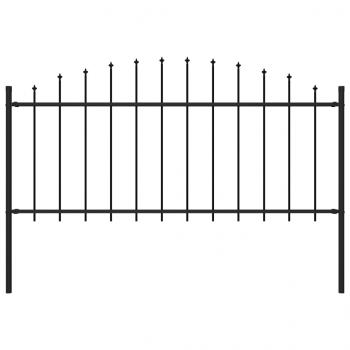 ARDEBO.de - Gartenzaun mit Speerspitzen Stahl (0,5 - 0,75) x 1,7 m Schwarz