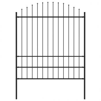 ARDEBO.de - Gartenzaun mit Speerspitzen Stahl (1,75 - 2) x 1,7 m Schwarz