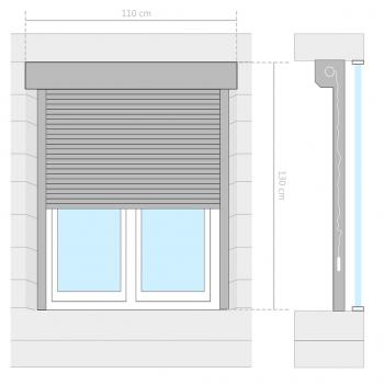 Rollladen Aluminium 110x130 cm Weiß