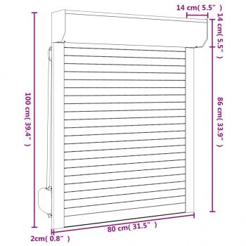 Rollladen Aluminium 80x100 cm Anthrazit