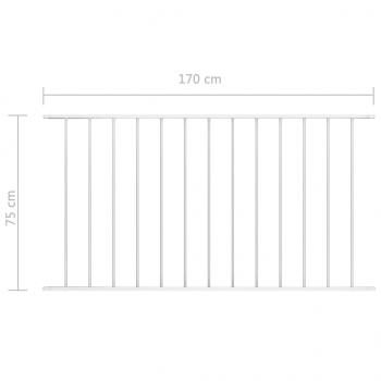 Zaunfeld Pulverbeschichteter Stahl 1,7 x 0,75 m Weiß