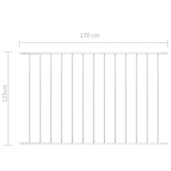 Zaunfeld Pulverbeschichteter Stahl 1,7 x 1,25 m Weiß