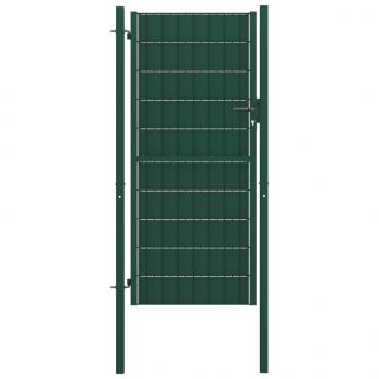 ARDEBO.de - Zauntor PVC und Stahl 100x204 cm Grün  