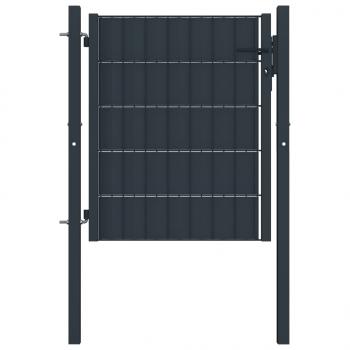 ARDEBO.de - Zauntor PVC und Stahl 100x81 cm Anthrazit  