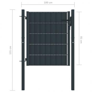 Zauntor PVC und Stahl 100x81 cm Anthrazit  