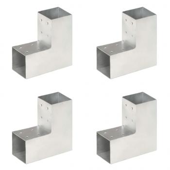 ARDEBO.de - Pfostenverbinder 4 Stk. L-Form Verzinktes Metall 81 x 81 mm