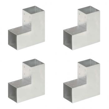 ARDEBO.de - Pfostenverbinder 4 Stk. L-Form Verzinktes Metall 91 x 91 mm