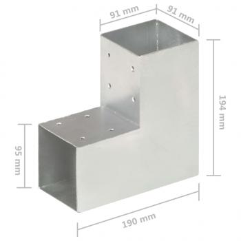 Pfostenverbinder 4 Stk. L-Form Verzinktes Metall 91 x 91 mm