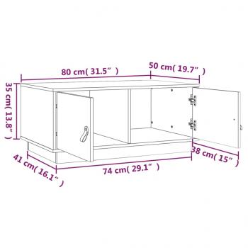 Couchtisch 80x50x35 cm Massivholz Kiefer