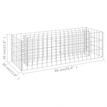  Gabionen-Hochbeet Verzinkter Stahl 90×30×30 cm