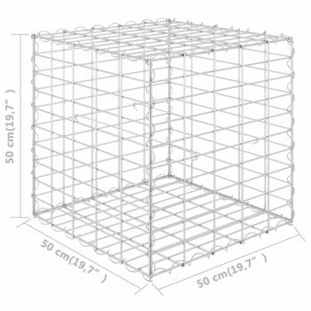 Würfel-Gabionen-Hochbeet Stahldraht 50x50x50 cm  