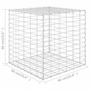 Würfel-Gabionen-Hochbeet Stahldraht 60x60x60 cm  