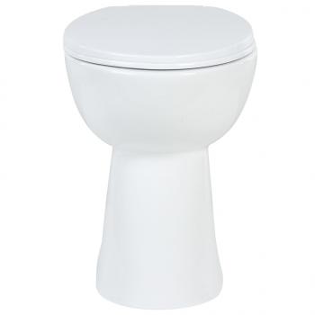 Hohe Spülrandlose Toilette Soft-Close 7 cm Höher Keramik Weiß 