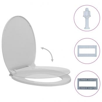 Toilettensitz mit Absenkautomatik Hellgrau Oval