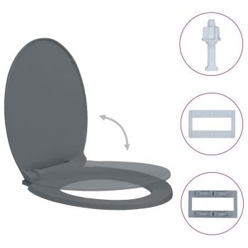 Toilettensitz mit Absenkautomatik Grau Oval