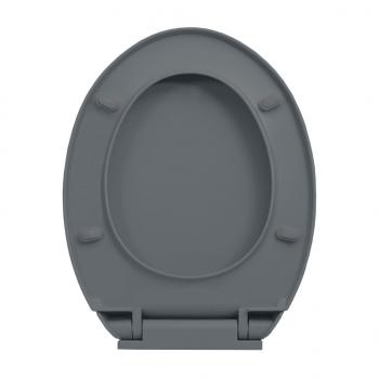 Toilettensitz mit Absenkautomatik Grau Oval