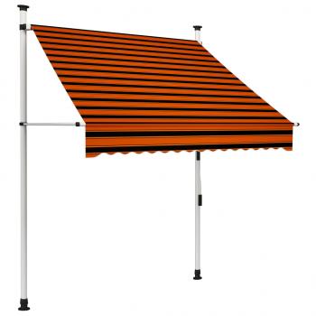 ARDEBO.de - Einziehbare Markise Handbetrieben 150 cm Orange und Braun