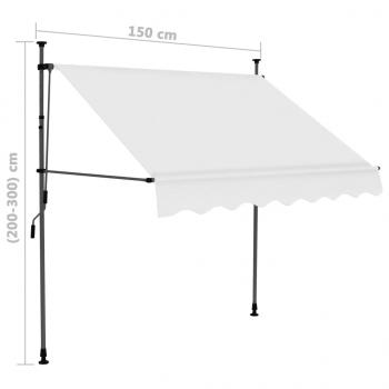 Einziehbare Markise Handbetrieben mit LED 150 cm Creme