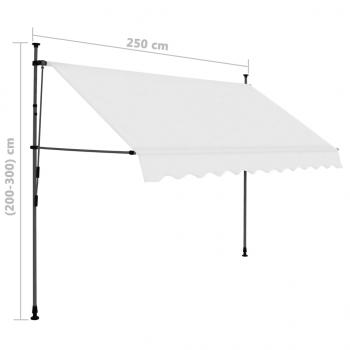 Einziehbare Markise Handbetrieben mit LED 250 cm Creme