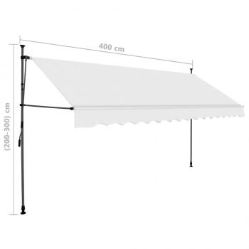 Einziehbare Markise Handbetrieben mit LED 400 cm Creme