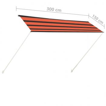 Einziehbare Markise 300×150 cm Orange und Braun