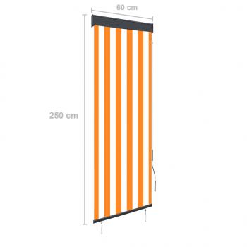 Außenrollo 60 x 250 cm Weiß und Orange