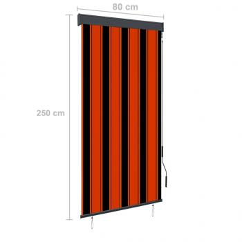 Außenrollo 80 x 250 cm Orange und Braun