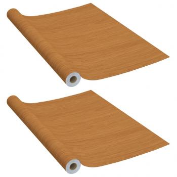 Selbstklebende Türfolien 2 Stk. Helle Eiche 210 x 90 cm PVC