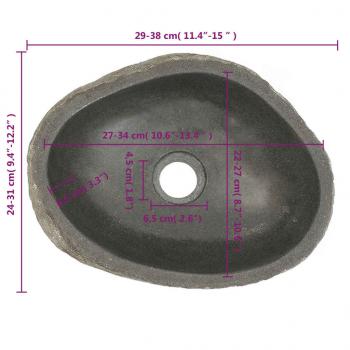 Waschbecken Flussstein Oval (29-38)x(24-31) cm