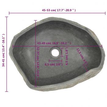 Waschbecken Flussstein Oval (45-53)x(34-41) cm  